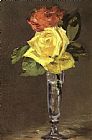 Edouard Manet Roses in a Champagne Glass painting